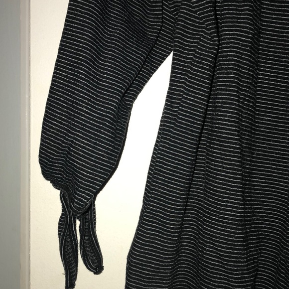 Dark blue/white striped on/off the shoulder top - Picture 2 of 4